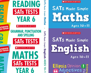 Scholastic Year 6 New Exam Revision Pack [5 BOOKS] KS2 SATs revision guides and practice tests for Maths and English